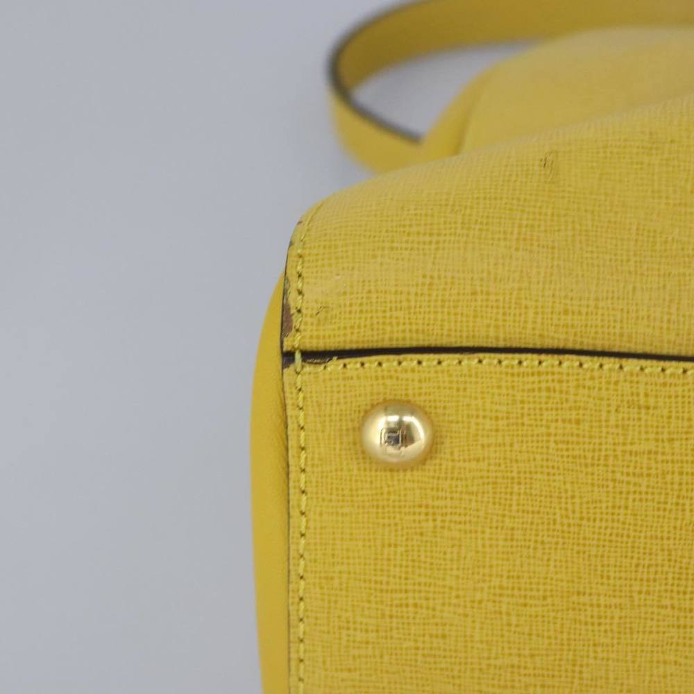 FENDI To joule Hand Bag Leather 2way Yellow Gold Auth 100188 - Picture 14 of 16